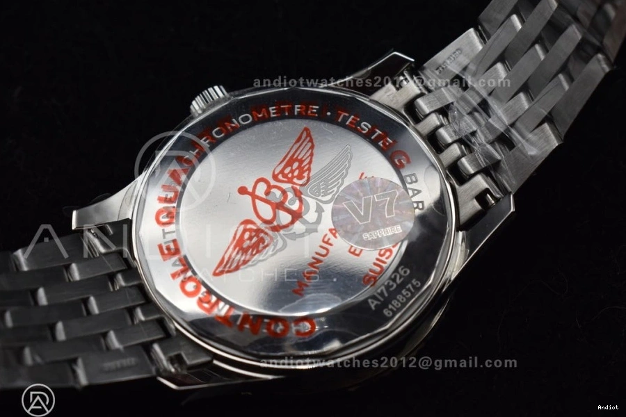 V7F SS 1 Navitimer White A2824 RG SS Dial 1:1 on Bracelet Edition Best Bezel 0115